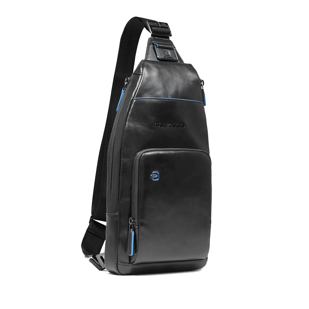 Monospalla Uomo Porta iPad mini PIQUADRO linea Blue Square in Pelle Nera - CA5577B2