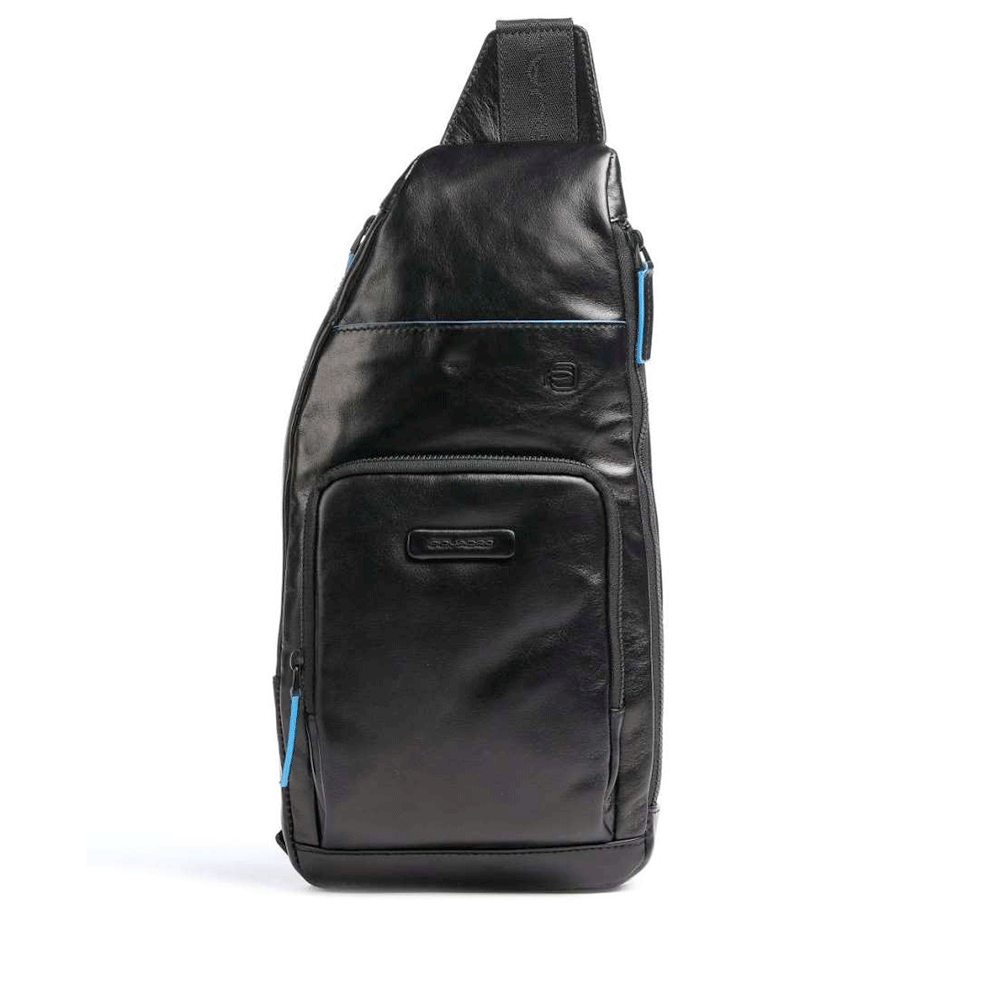 Monospalla Porta iPad mini PIQUADRO linea Blue Square in Pelle Nera - CA5577B2V