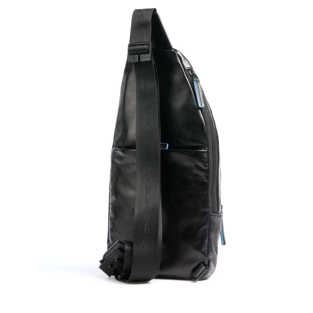 Monospalla Porta iPad mini PIQUADRO linea Blue Square in Pelle Nera - CA5577B2V