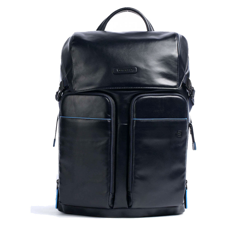 PIQUADRO Zaino Uomo Fast Check in Pelle Blu Linea Blue Square Revamp - CA5578B2V