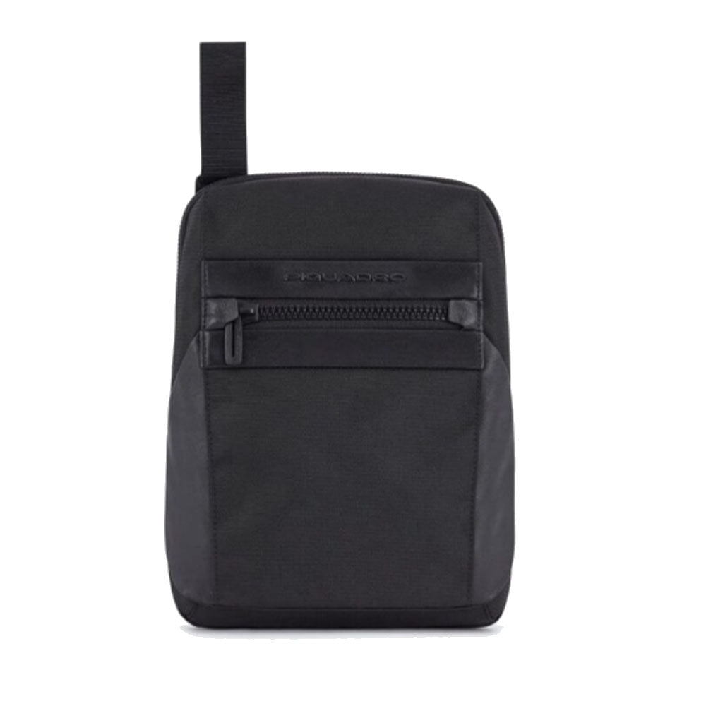 Borsello Uomo PIQUADRO Nero in Tesssuto Riciclato e Pelle Linea Woody - CA5748S117