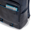 PIQUADRO Zaino Uomo Porta Pc 15,6" e IPad in Pelle Nera Linea Blue Square Revamp - CA5939B2V
