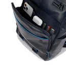 PIQUADRO Zaino Uomo Porta Pc 15,6" e IPad in Pelle Nera Linea Blue Square Revamp - CA5939B2V