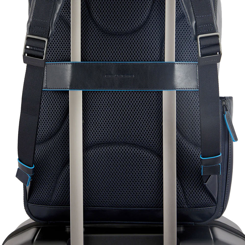 PIQUADRO Zaino Uomo Porta Pc 15,6" e IPad in Pelle Nera Linea Blue Square Revamp - CA5939B2V