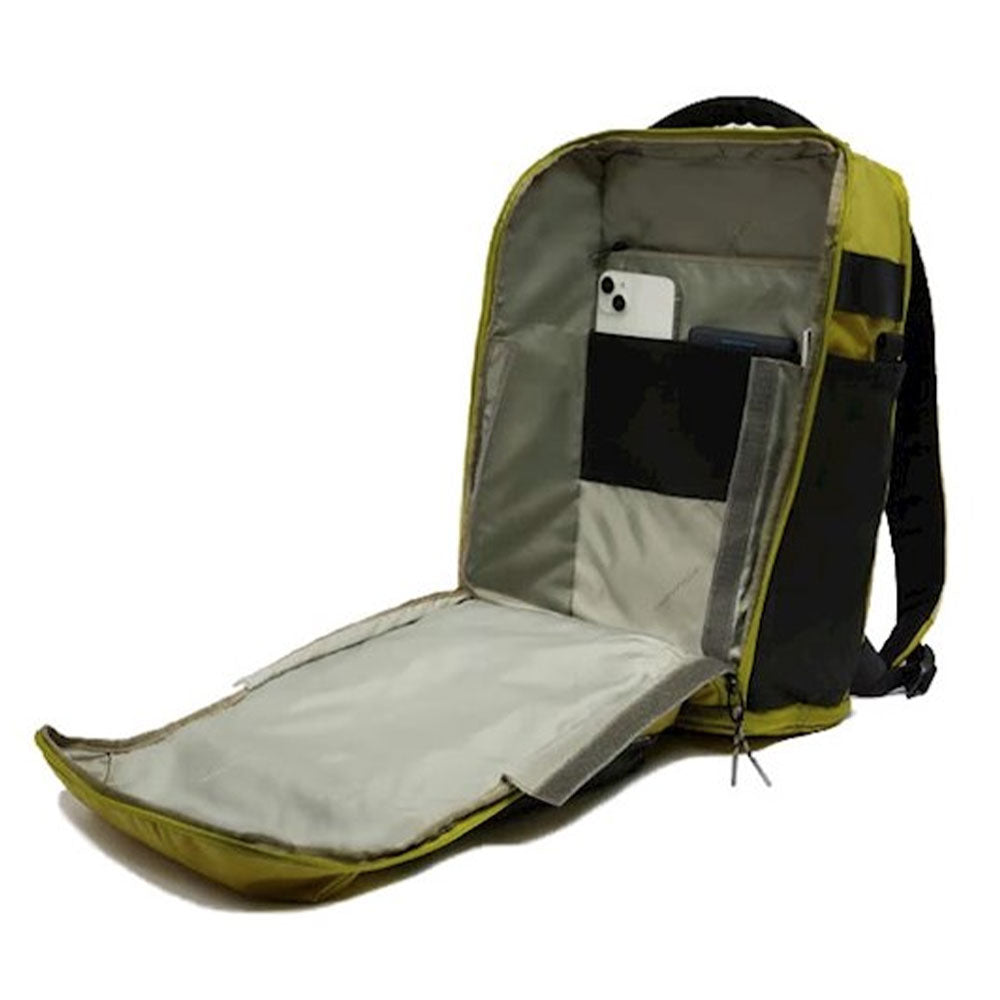 fahrradrucksack mit halterung PIQUADRO Fahrradrucksack aus taubengrauem recyceltem Nylon mit 14-Zoll – Cuoieriashop