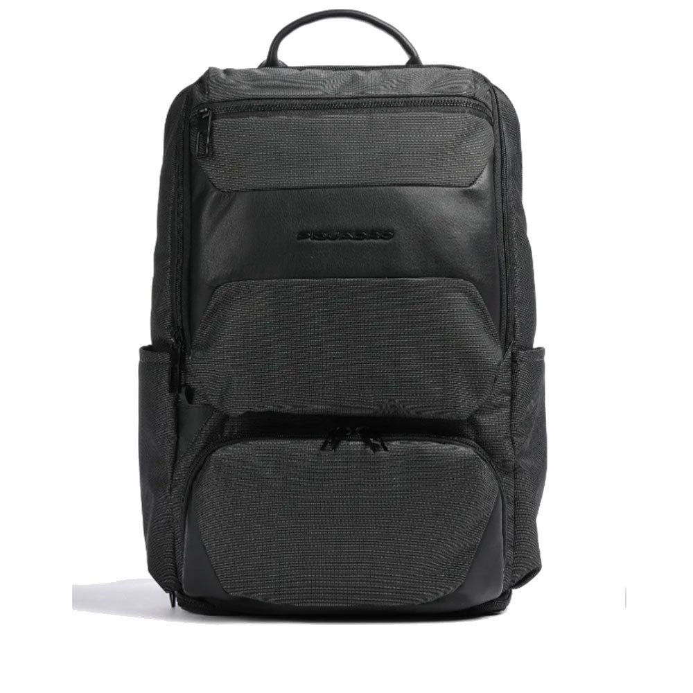 Zaino PIQUADRO porta PC 15,6" in Pelle e Tessuto Linea Gio Colore Nero - CA6010S124