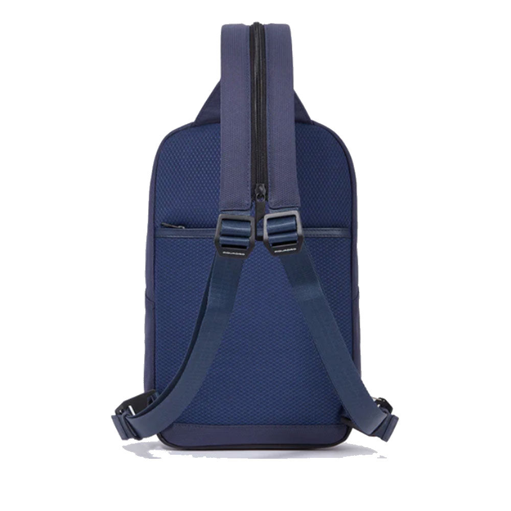 Herren-Umhängetasche aus Stoff und Leder PIQUADRO Farbe Blau FX-Linie - CA6016FX