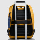 PIQUADRO 14" Laptop-Rucksack aus Stoff und Leder, Farbe Dunkelbraun, Wollem Line - CA6238W129