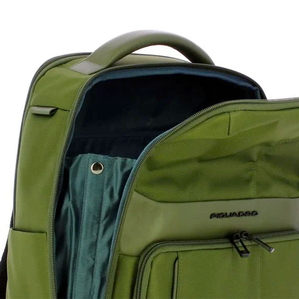 Green Fabric Backpack PIQUADRO Wollem with Laptop Compartment - CA6238W129