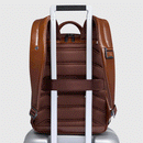 Zaino Uomo PIQUADRO Espandibile con Porta Computer 14" in Pelle Marrone Linea Blue Square - CA6311B2