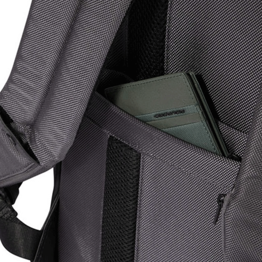 Zaino Uomo PIQUADRO con Porta Pc 14" in Tessuto e Pelle Colore Grigio - Nero Linea Brief Special - CA6375BR2S