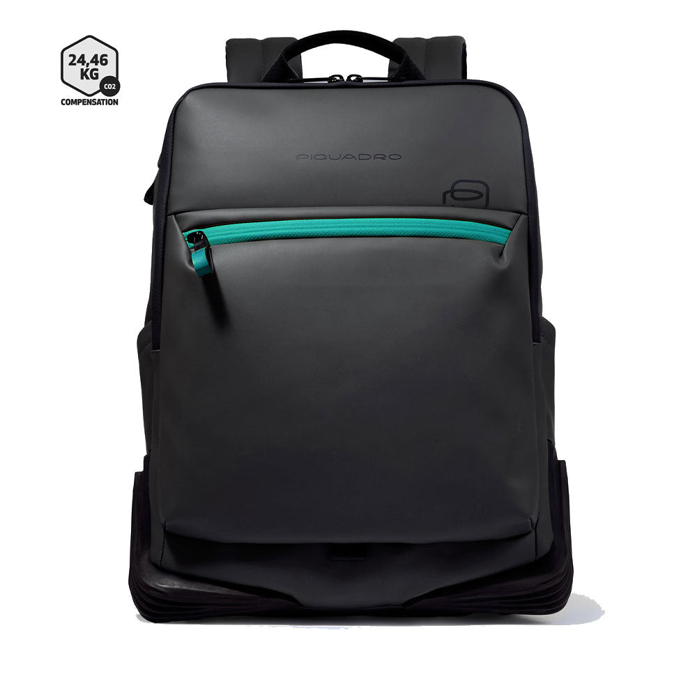 PIQUADRO Rucksack mit 15,6-Zoll-Laptophalter aus schwarzem Stoff Corner 2.0 Line – CA6465C2OW