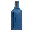 Herren-Umhängetasche PIQUADRO aus gummiertem Stoff in Blaugrau Modell Corner 2.0 - CA6466C2OW