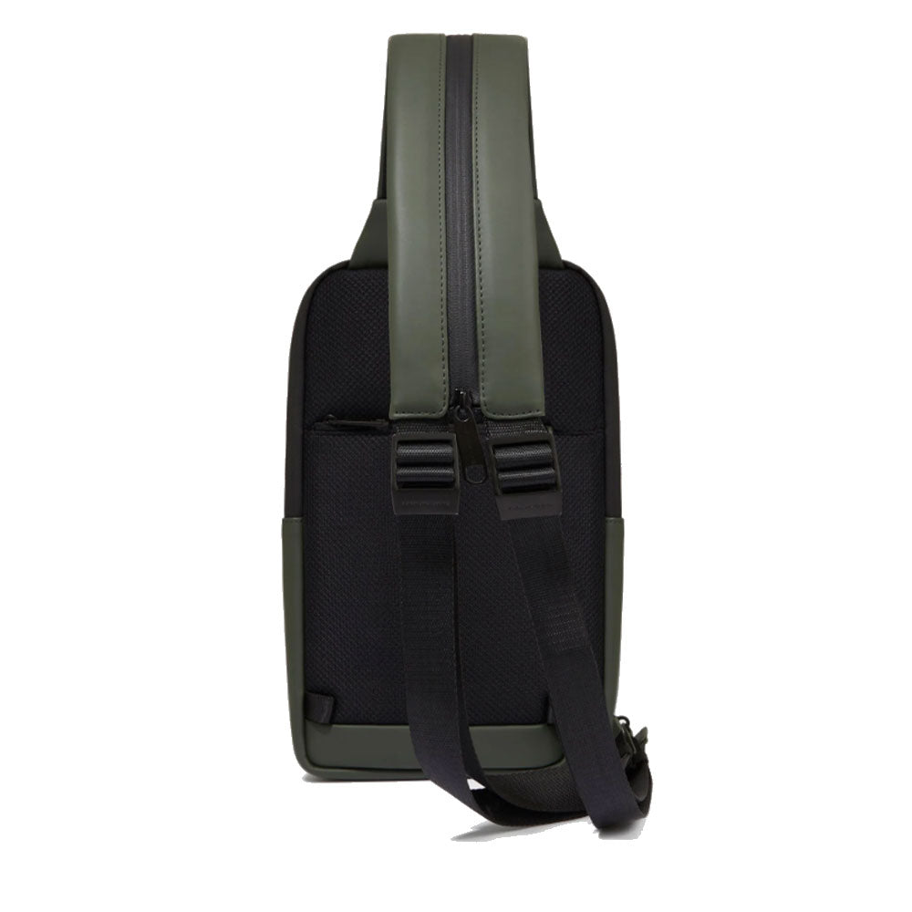 Monospalla Uomo in Tessuto Gommato PIQUADRO Colore Verde Linea