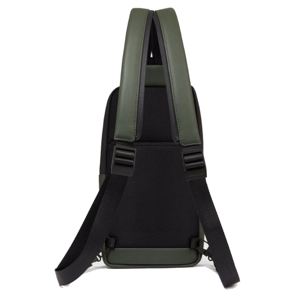 Monospalla Uomo in Tessuto Gommato PIQUADRO Colore Verde Linea Corner 2.0 - CA6466C2OW