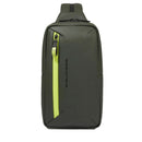 Monospalla Uomo in Tessuto Gommato PIQUADRO Colore Verde Linea Corner 2.0 - CA6466C2OW