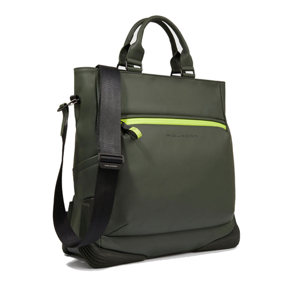 Borsa Verticale PIQUADRO Con Porta Pc 14" in Tessuto Verde Linea Corner 2.0 - CA6467C2OW