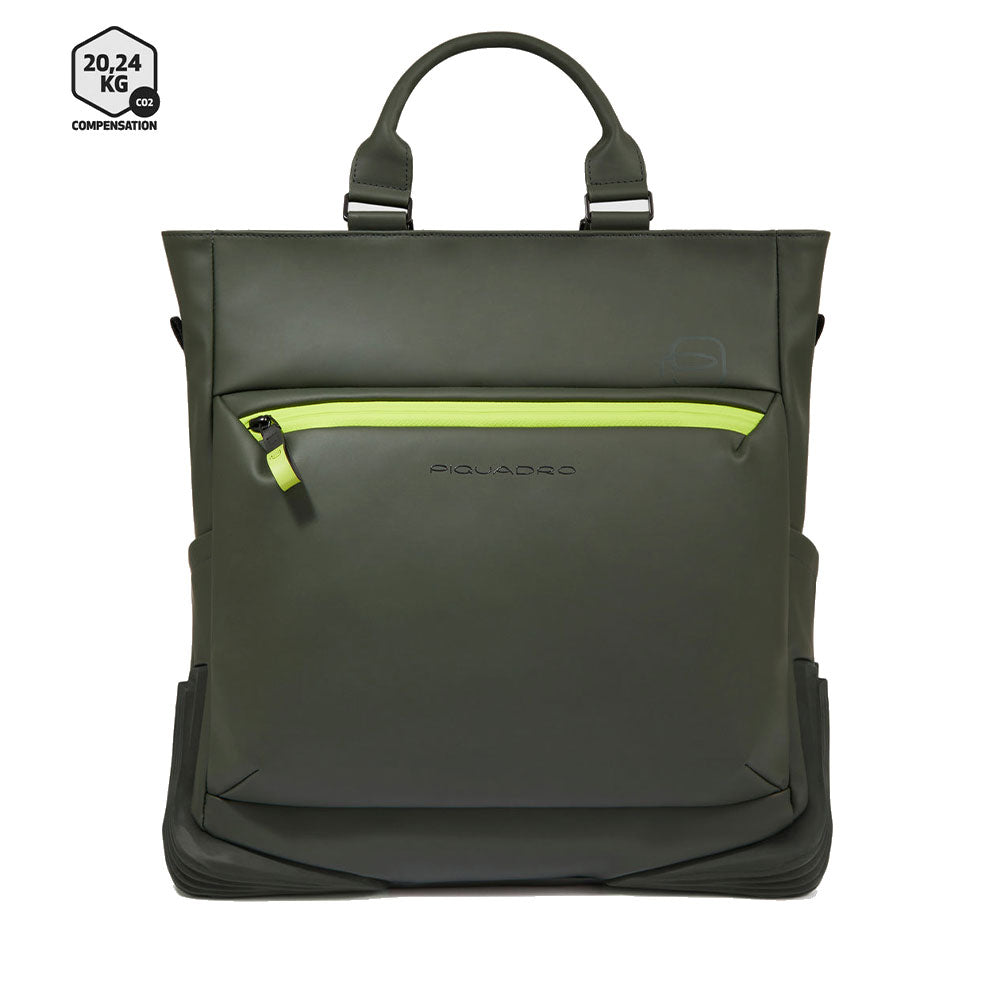 Borsa Verticale PIQUADRO Con Porta Pc 14" in Tessuto Verde Linea Corner 2.0 - CA6467C2OW