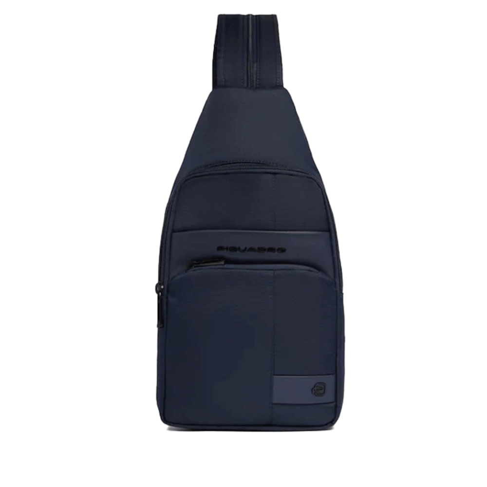 Monospalla Porta iPad mini PIQUADRO in Tessuto e Pelle Blu linea Wollem - CA6540W129