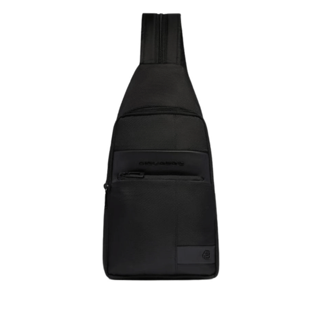 Monospalla Porta iPad mini PIQUADRO in Tessuto e Pelle Colore Nero linea Wollem - CA6540W129
