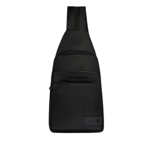 Monospalla Porta iPad mini PIQUADRO in Tessuto e Pelle Colore Nero linea Wollem - CA6540W129