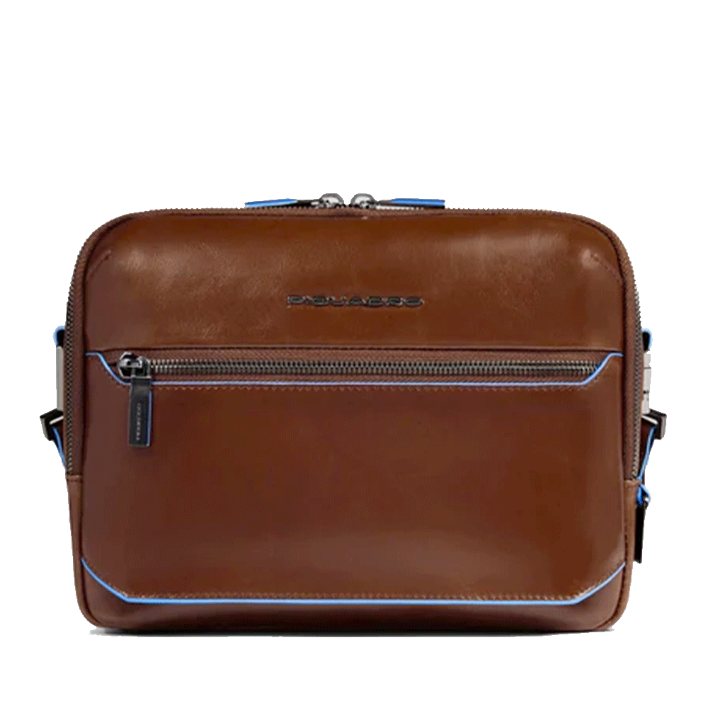 Borsello Uomo Orizzontale PIQUADRO linea Blue Square in Pelle Marrone - CA6588B2