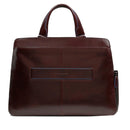 PIQUADRO Aktentasche 15,6" Laptophalter Blue Square Line aus Mahagoni-Leder - CA6590B2