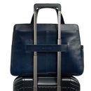 PIQUADRO Aktentasche 15,6" Laptophalter Blue Square Line aus Mahagoni-Leder - CA6590B2