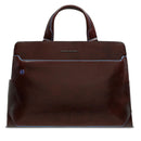 PIQUADRO Aktentasche 15,6" Laptophalter Blue Square Line aus Mahagoni-Leder - CA6590B2