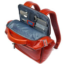 PIQUADRO 14" Laptop-Rucksack aus blauem Leder Blue Square Line - CA6591B2