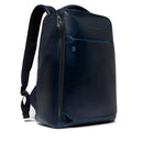 PIQUADRO 14" Laptop-Rucksack aus blauem Leder Blue Square Line - CA6591B2