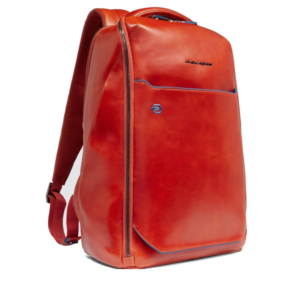 PIQUADRO 14" Laptop-Rucksack aus Leder Blue Square Line - CA6591B2