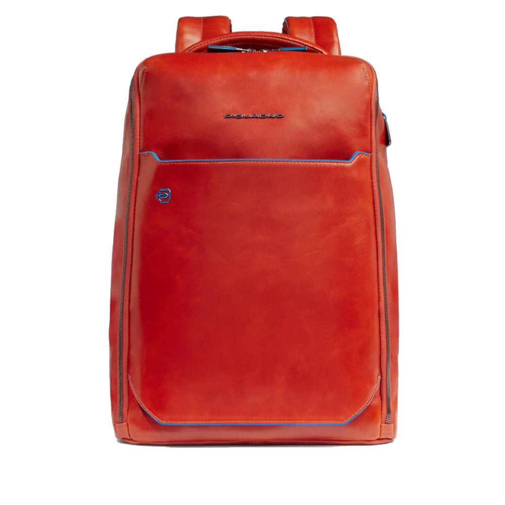 PIQUADRO 14" Laptop-Rucksack aus Leder Blue Square Line - CA6591B2