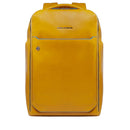 PIQUADRO 15,6" Laptop-Rucksack aus gelbem Leder Blue Square Line - CA6593B2