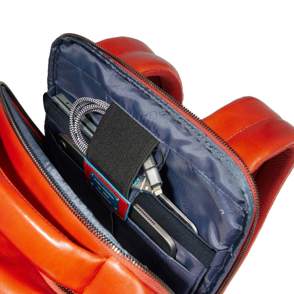 Zaino PIQUADRO porta PC 15,6" in Pelle Mogano Linea Blue Square - CA6593B2