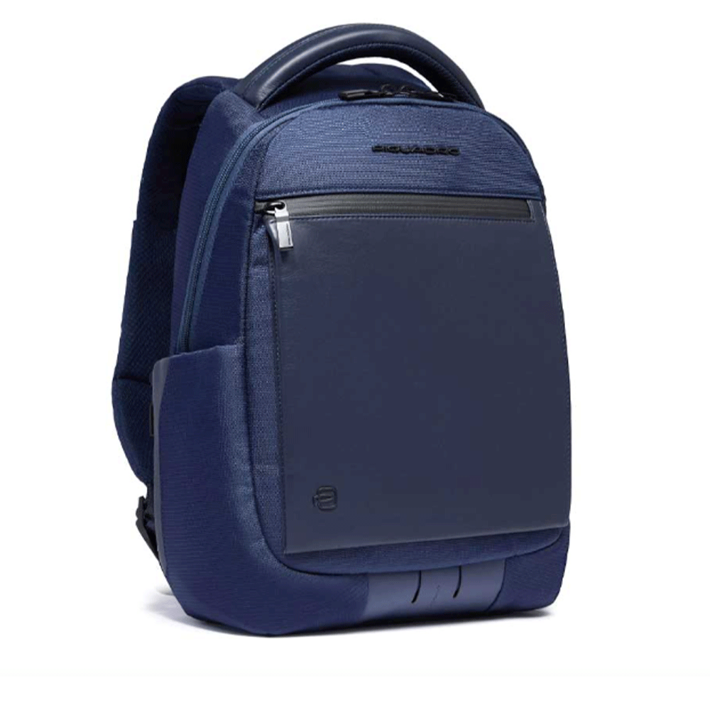 Zaino PIQUADRO con Porta Computer 13" in Tessuto e Pelle Blu Linea Orion - CA6619S136