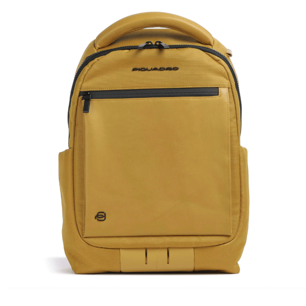 Zaino PIQUADRO con Porta Computer 13" in Tessuto e Pelle Colore Giallo Linea Orion - CA6619S136