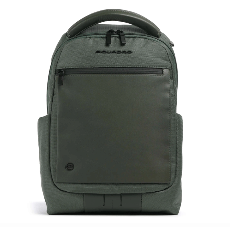 Zaino PIQUADRO con Porta Computer 13" in Tessuto e Pelle Verde Linea Orion - CA6619S136