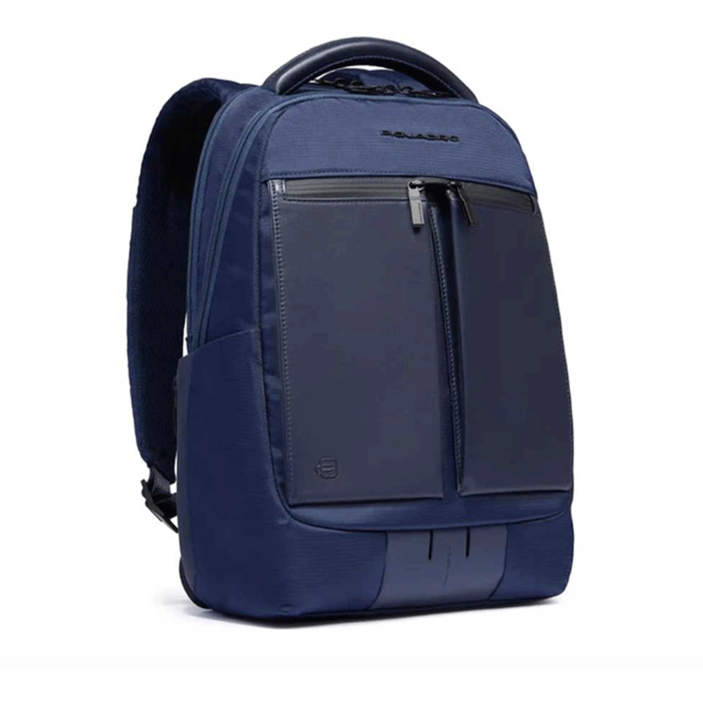 Zaino PIQUADRO con Porta Computer 14" in Tessuto e Pelle Blu Linea Orion - CA6620S136