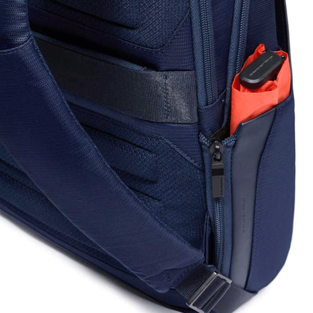 Zaino PIQUADRO con Porta Computer 14" in Tessuto e Pelle Blu Linea Orion - CA6620S136