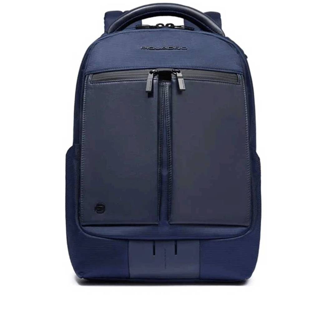 Zaino PIQUADRO con Porta Computer 14" in Tessuto e Pelle Blu Linea Orion - CA6620S136