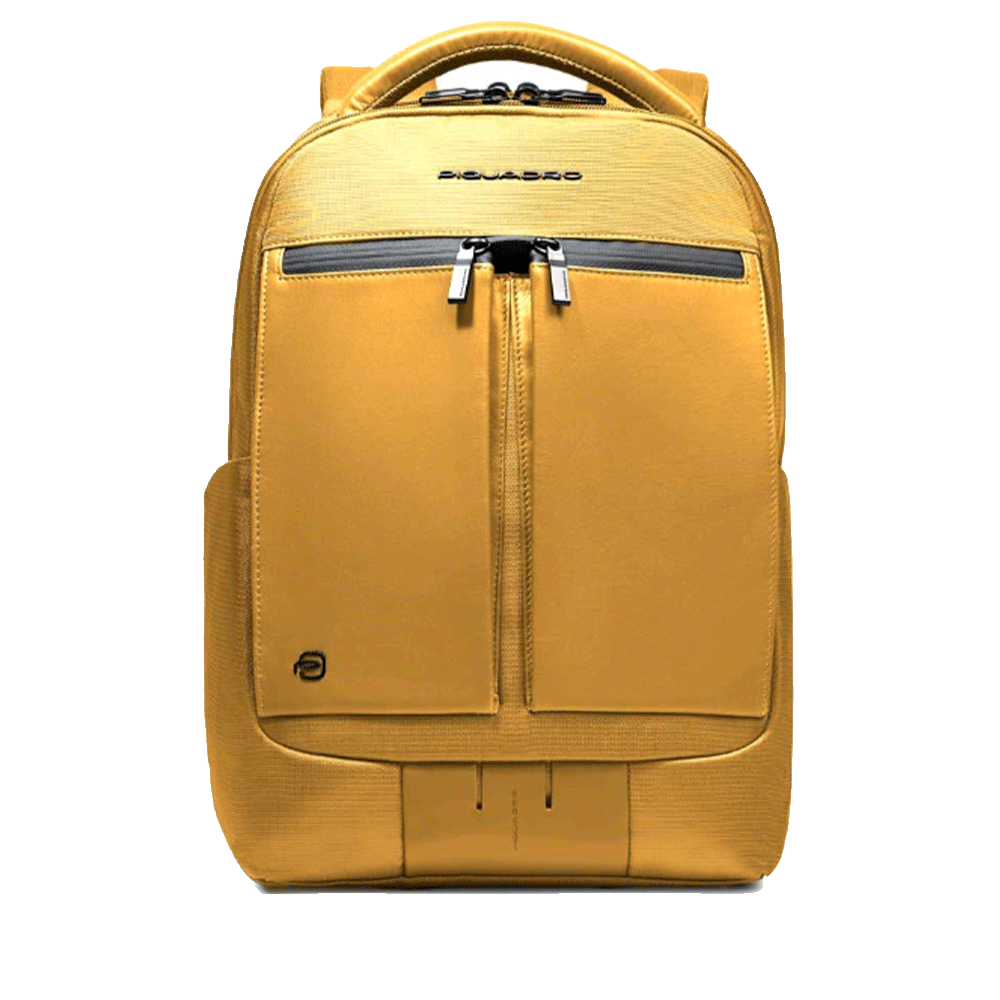 Zaino PIQUADRO con Porta Computer 14" in Tessuto e Pelle Colore Giallo Linea Orion - CA6620S136
