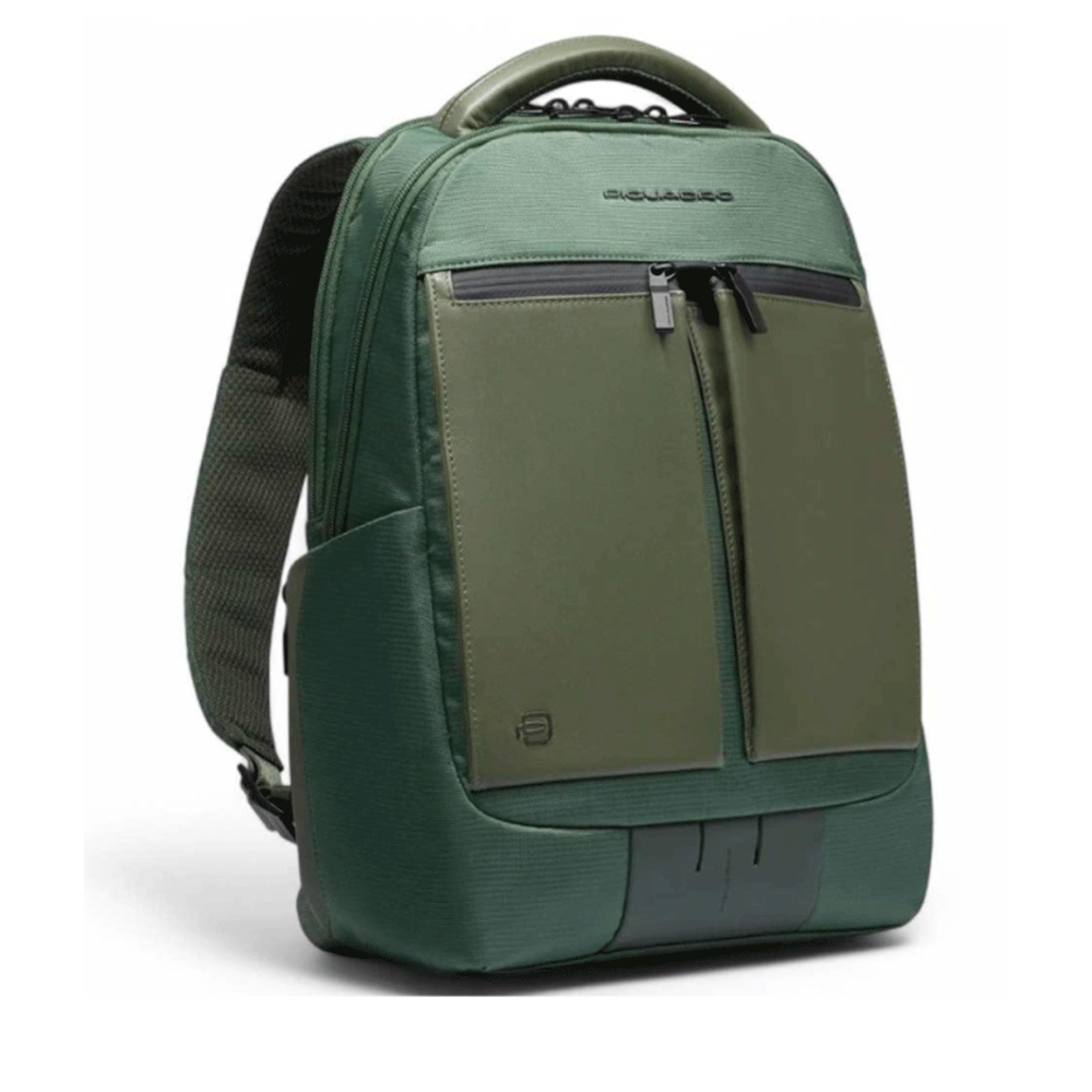 Zaino PIQUADRO con Porta Computer 14" in Tessuto e Pelle Verde Linea Orion - CA6620S136