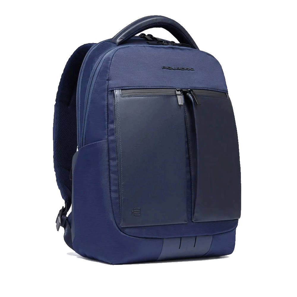 Zaino PIQUADRO con Porta Computer 15,6" in Tessuto e Pelle Blu Linea Orion - CA6621S136