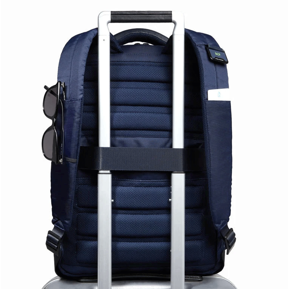 Zaino PIQUADRO con Porta Computer 15,6" in Tessuto e Pelle Blu Linea Orion - CA6621S136