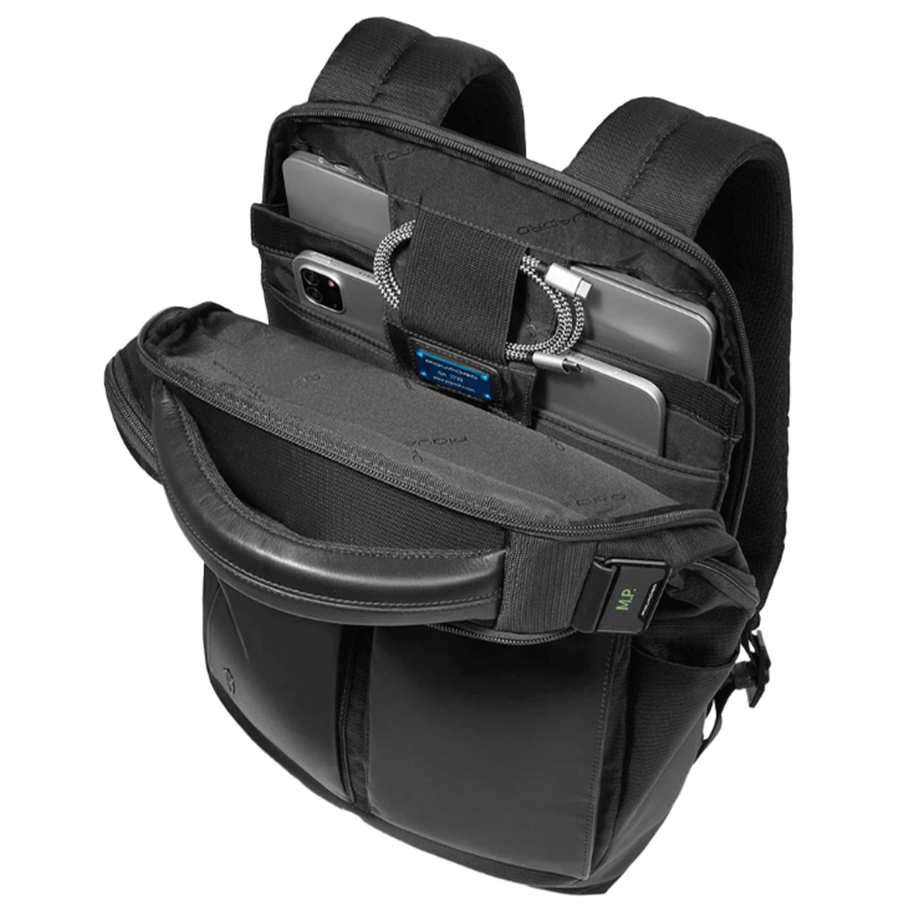 Zaino PIQUADRO con Porta Computer 15,6" in Tessuto e Pelle Colore Nero Linea Orion - CA6621S136