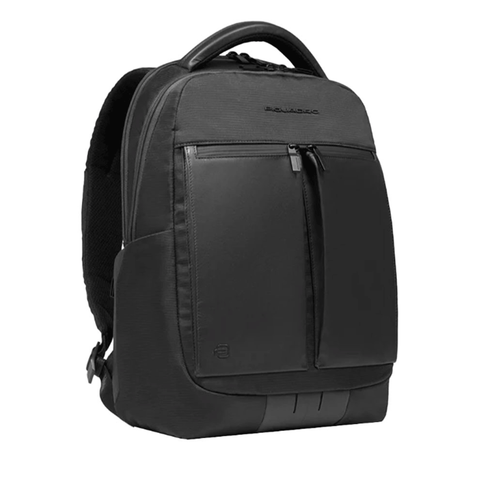 Zaino PIQUADRO con Porta Computer 15,6" in Tessuto e Pelle Colore Nero Linea Orion - CA6621S136
