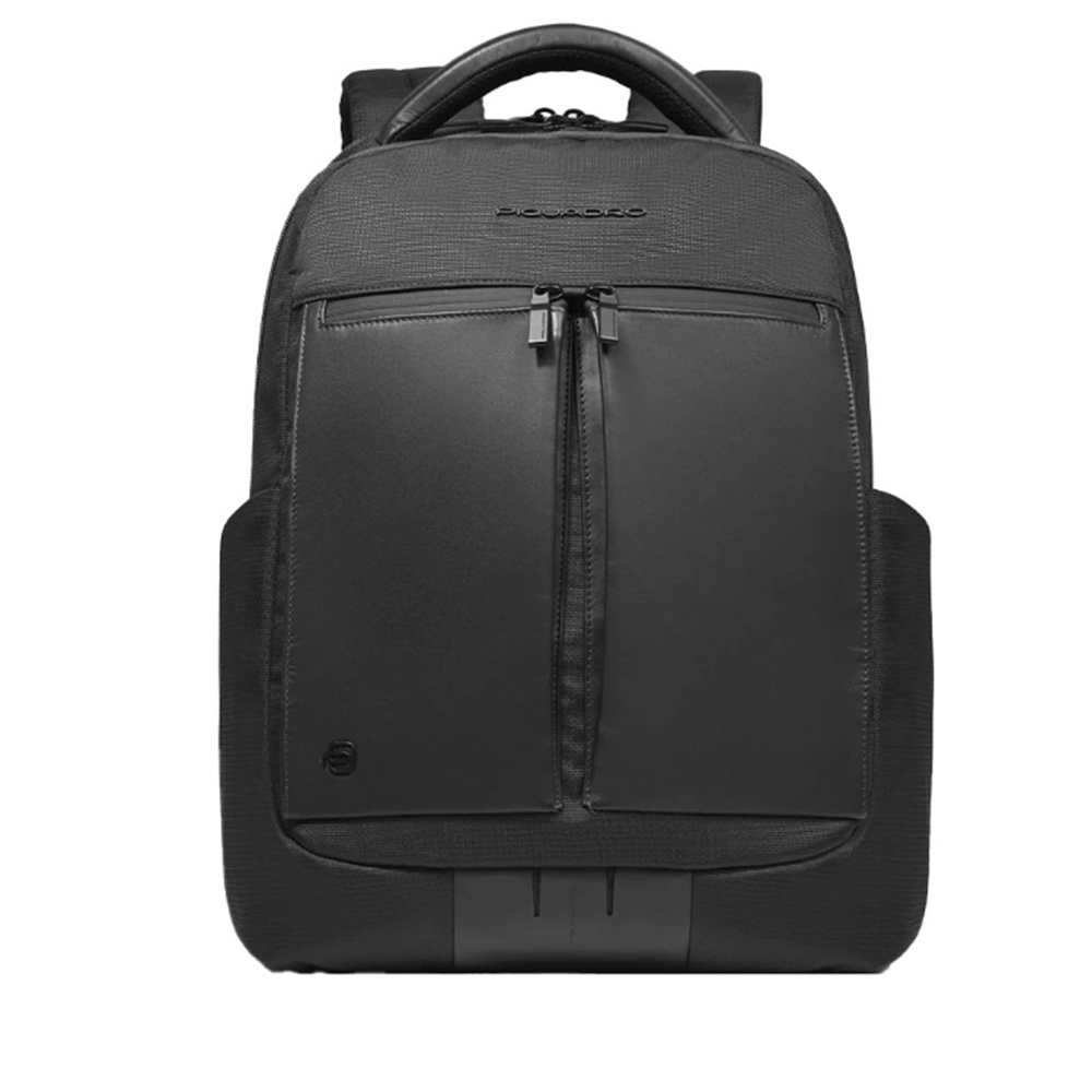Zaino PIQUADRO con Porta Computer 15,6" in Tessuto e Pelle Colore Nero Linea Orion - CA6621S136