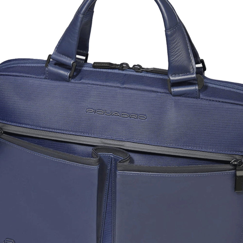Cartella PIQUADRO Porta Pc 14" Linea Orion in Tessuto e Pelle Blu - CA6623S136