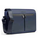 PIQUADRO 13,3" Laptop-Umhängetasche aus blauem Stoff und Leder, Orion-Linie - CA6627S136